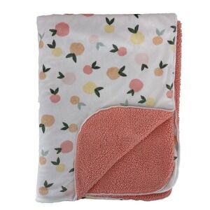 Cloud Island Baby Blanket Peach Lemon Fruit Lovey Thick Sherpa Apricots Soft